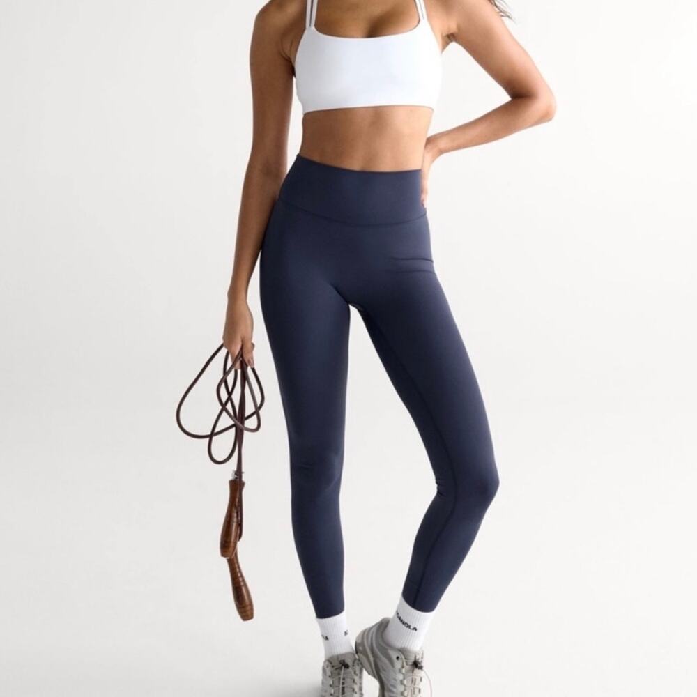 Adanola NAVY BLUE High Rise Ultimate Legging Solid Active LARGE Yoga Gym Workout